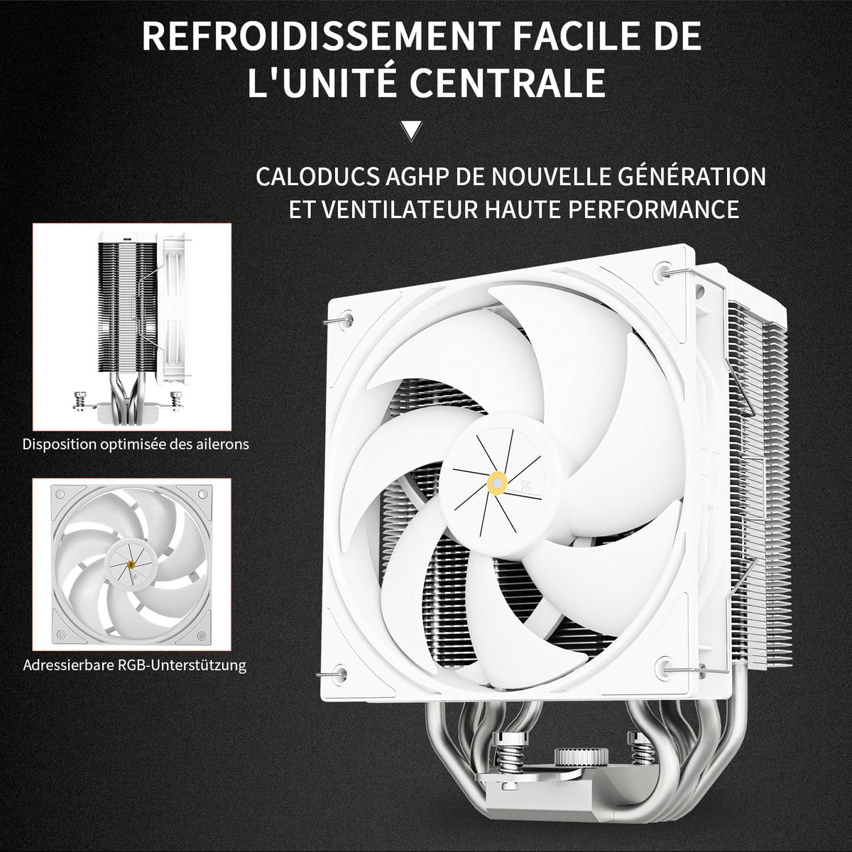 TR Assassin X 120R Digital ARGB kylare för digital skärm, TL-P12-S PWM luftkylare, tyst, stöder AM4/AM5, Intel LGA1851/1700/115X/1200