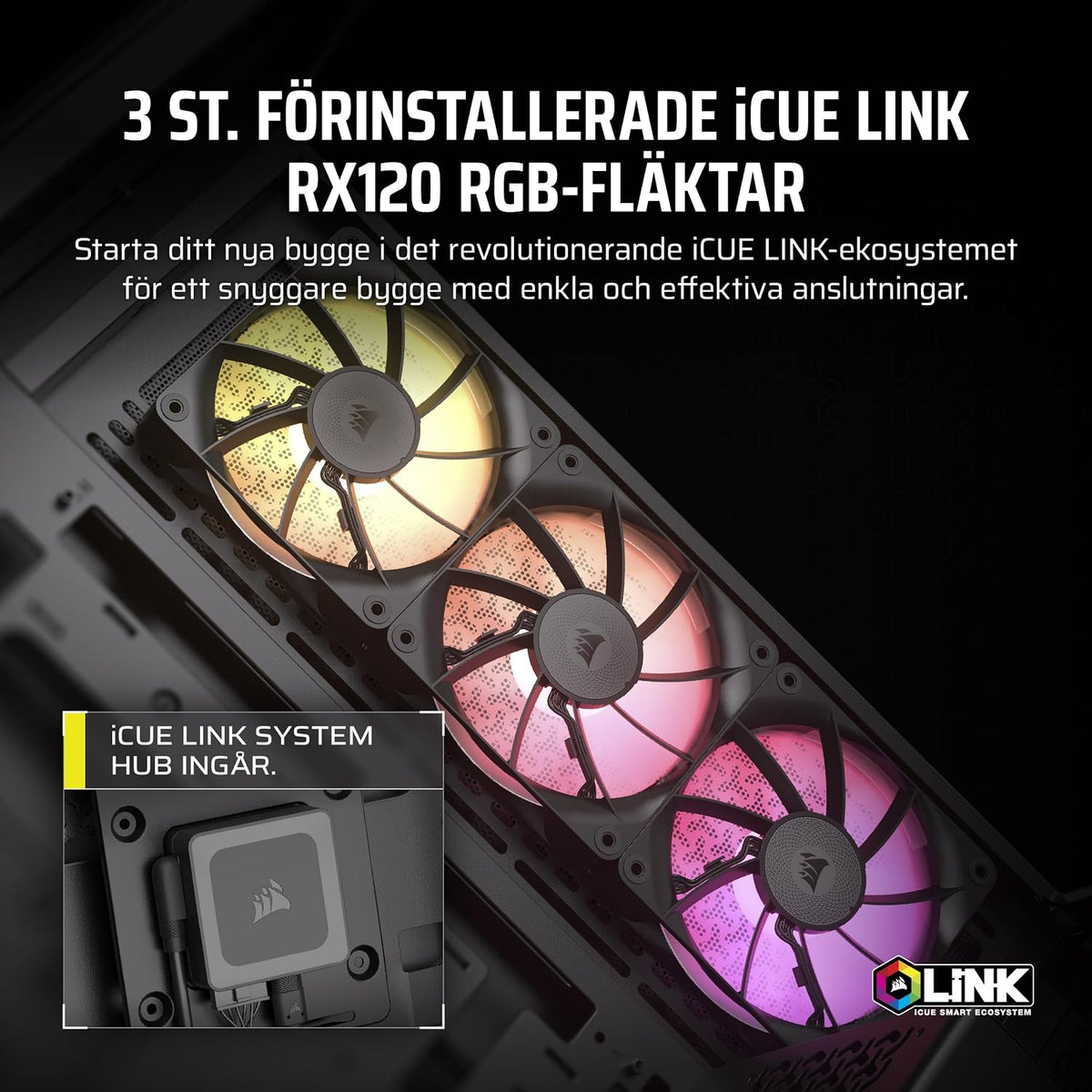 CORSAIR 3500X Mid-Tower ATX PC-Chassi Med Dubbla Kammare – Panoramabild i Härdat Glas - Kompatibel Med Moderkort Med Omvänd Anslutning – Inga Fläktar Inkluderade – Vit