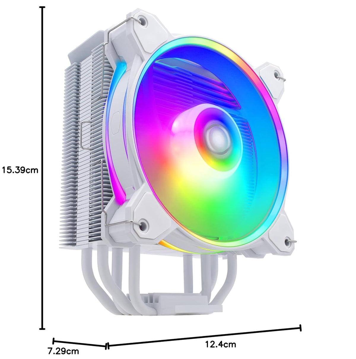 Cooler Master Hyper 212 Black CPU-Luftkylare - Aluminiumfinish, 4 Kontinuerliga Direktkontaktvärmerör, SickleFlow 120 Edge Fläkt, LGA1700 & AM5 Fäste - Svart