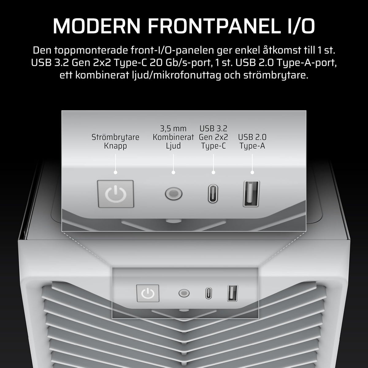 CORSAIR 3200D RS Mid Tower PC-Chassi – 3x RS120 PWM Fläktar Ingår – Svart