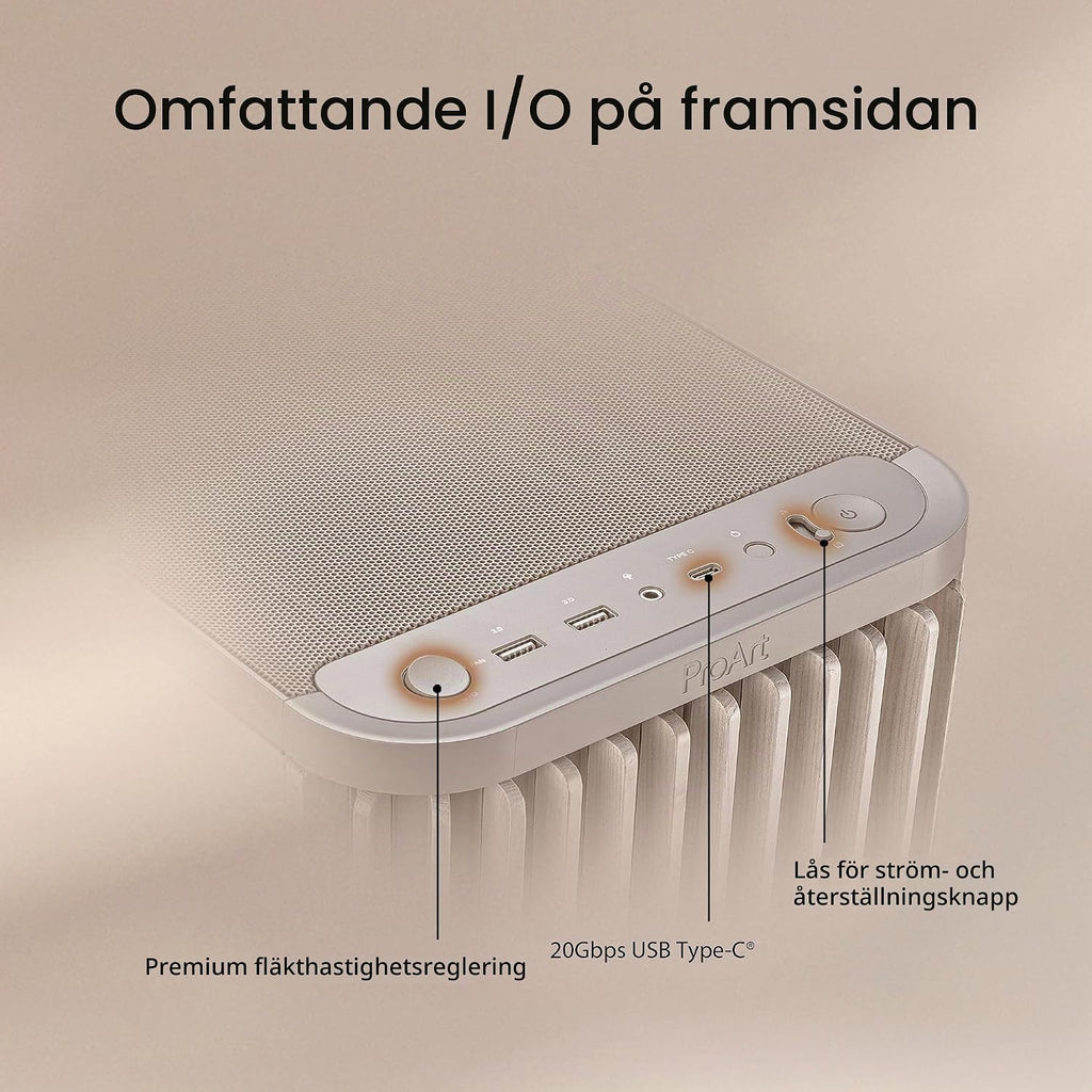 ASUS ProArt PA401 Wood Edition Beige - ATX PC-fodral med nätpanel
