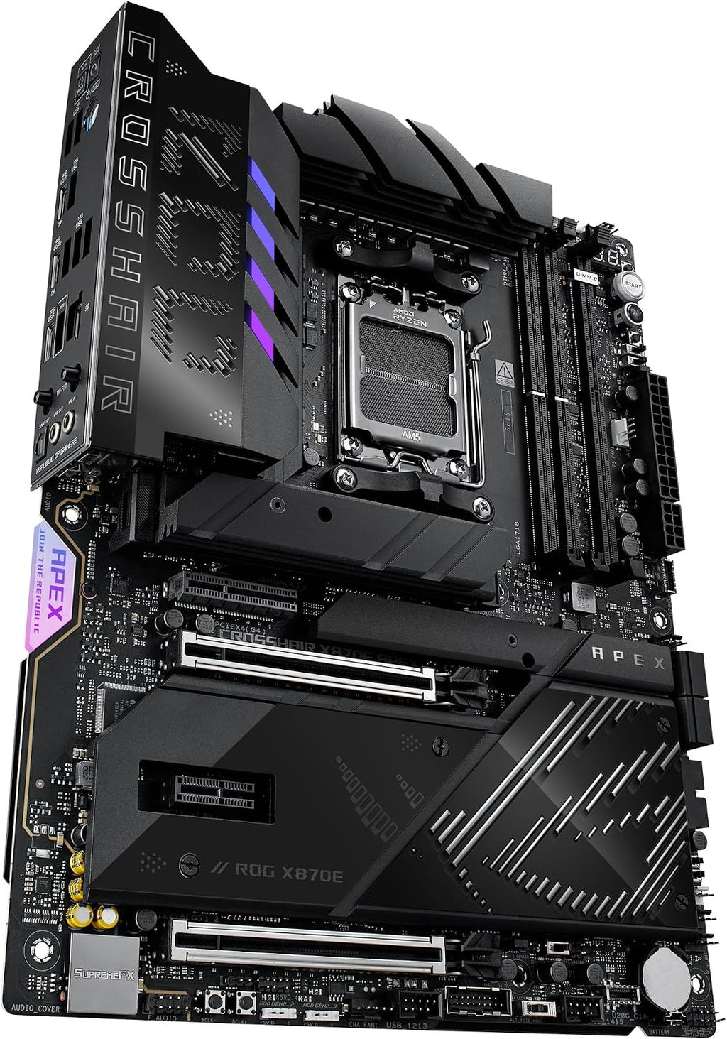 ASUS ROG Strix X870-A Gaming WiFi AMD-moderkort, 16+2 strömförsörjningssteg, DDR5-plats, fyra M.2-platser, PCIe 5.0, nästa generations GPU, WiFi 7, USB 20 Gbps med PD 3.0 upp till 30 W, Aura Sync