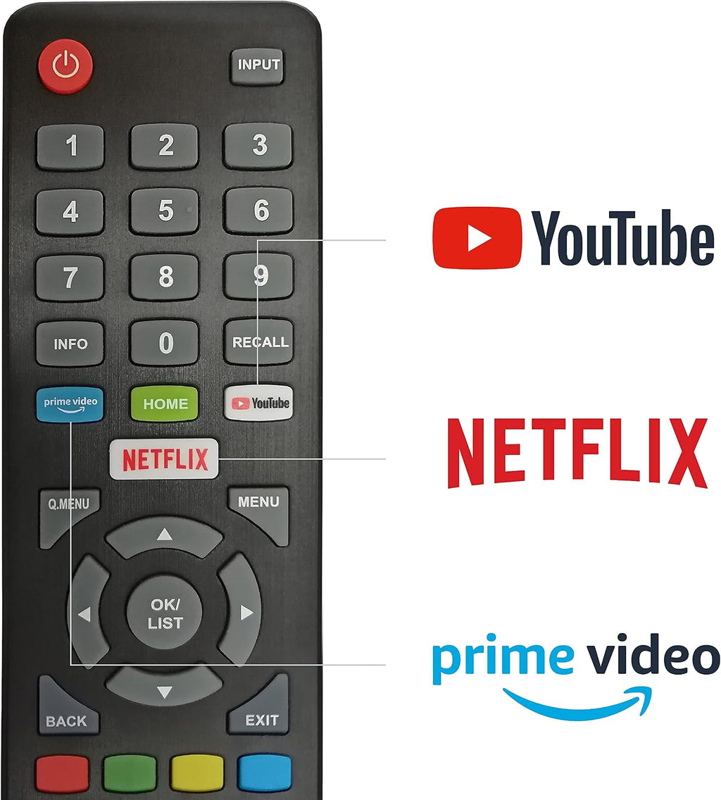 DYON Smart 40 VX-2 Full HD-TV, trippel HD-mottagare (DVB-C/-S2/-T2), App Store, Prime Video, Netflix, YouTube, DAZN, Disney+, svart