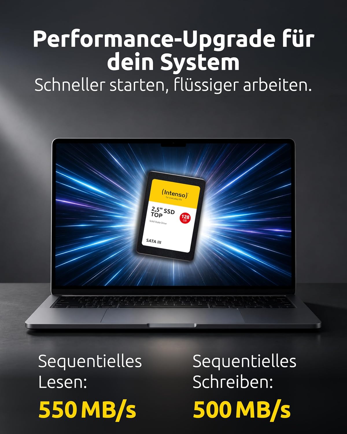 Intenso 2 x 128 GB intern 2,5 tum SSD SATA III Top – laptop och PC-hårddisk