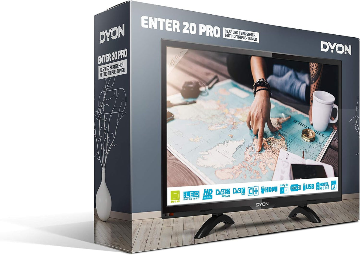 DYON Smart 40 VX-2 Full HD-TV, trippel HD-mottagare (DVB-C/-S2/-T2), App Store, Prime Video, Netflix, YouTube, DAZN, Disney+, svart