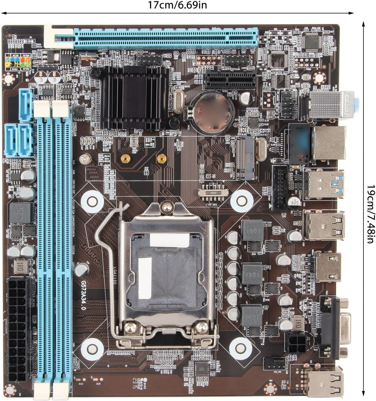 H81 Gaming Moderkort, LGA 1150 Micro ATX PC Moderkort, Dual Channel DDR3 M.2 NVMe NGFF PCIe Slot Stöd för Core I3 I5 I7 för E3 V3 för Celeron G-serien
