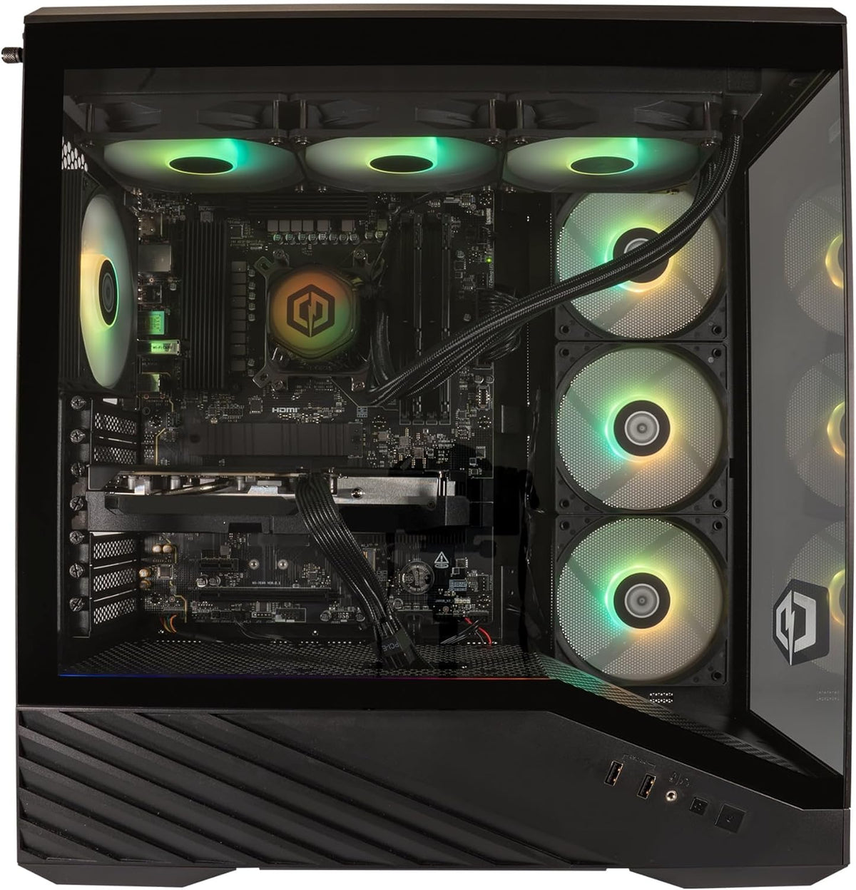 CYBERPOWERPC Luxe Gaming PC - AMD Ryzen 7 9800X3D, Nvidia RTX 5070 12GB, 32GB RAM, 1TB NVMe SSD, 650W 80+ PSU, Wi-Fi, Refrigeración a Liquido CPU, Windows 11, V100R RGB