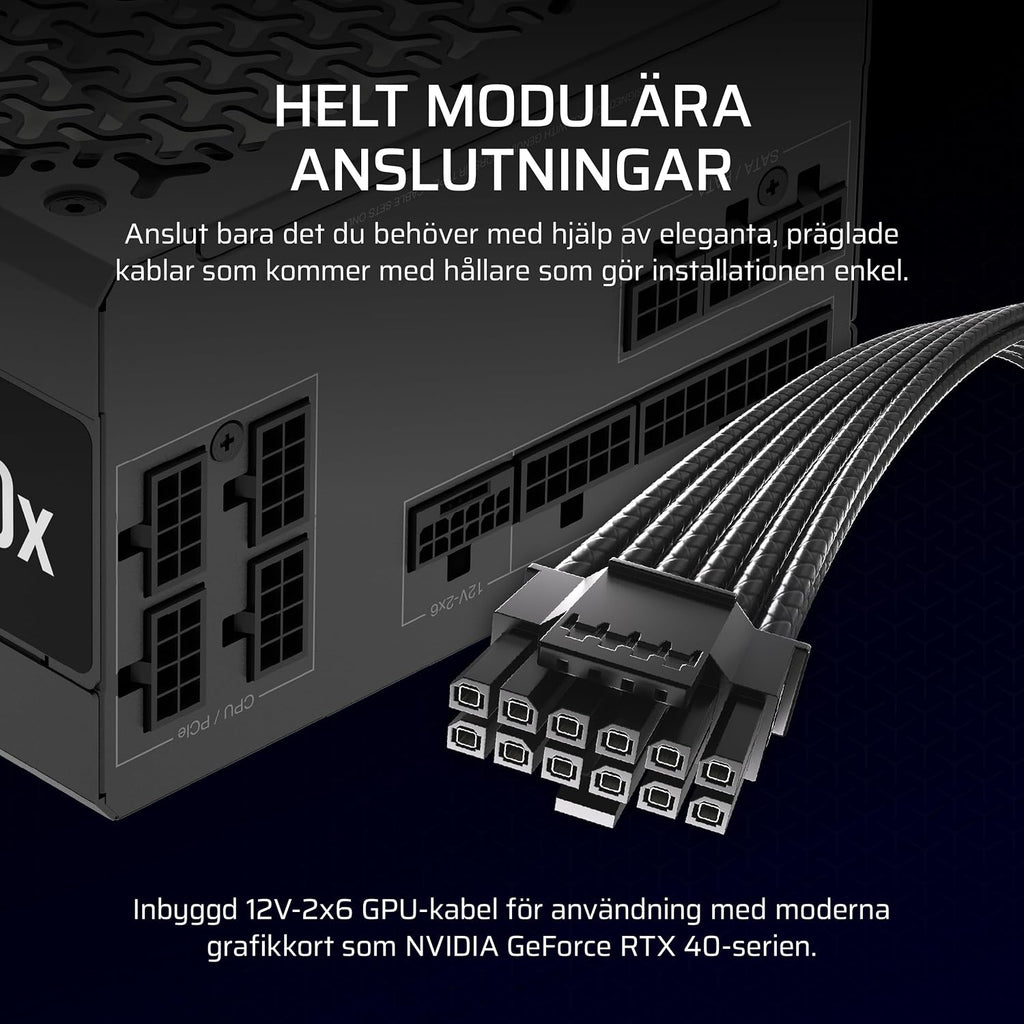 CORSAIR RM850x Helt Modulärt ATX-Strömaggregat Med Låg Ljudnivå – Svart