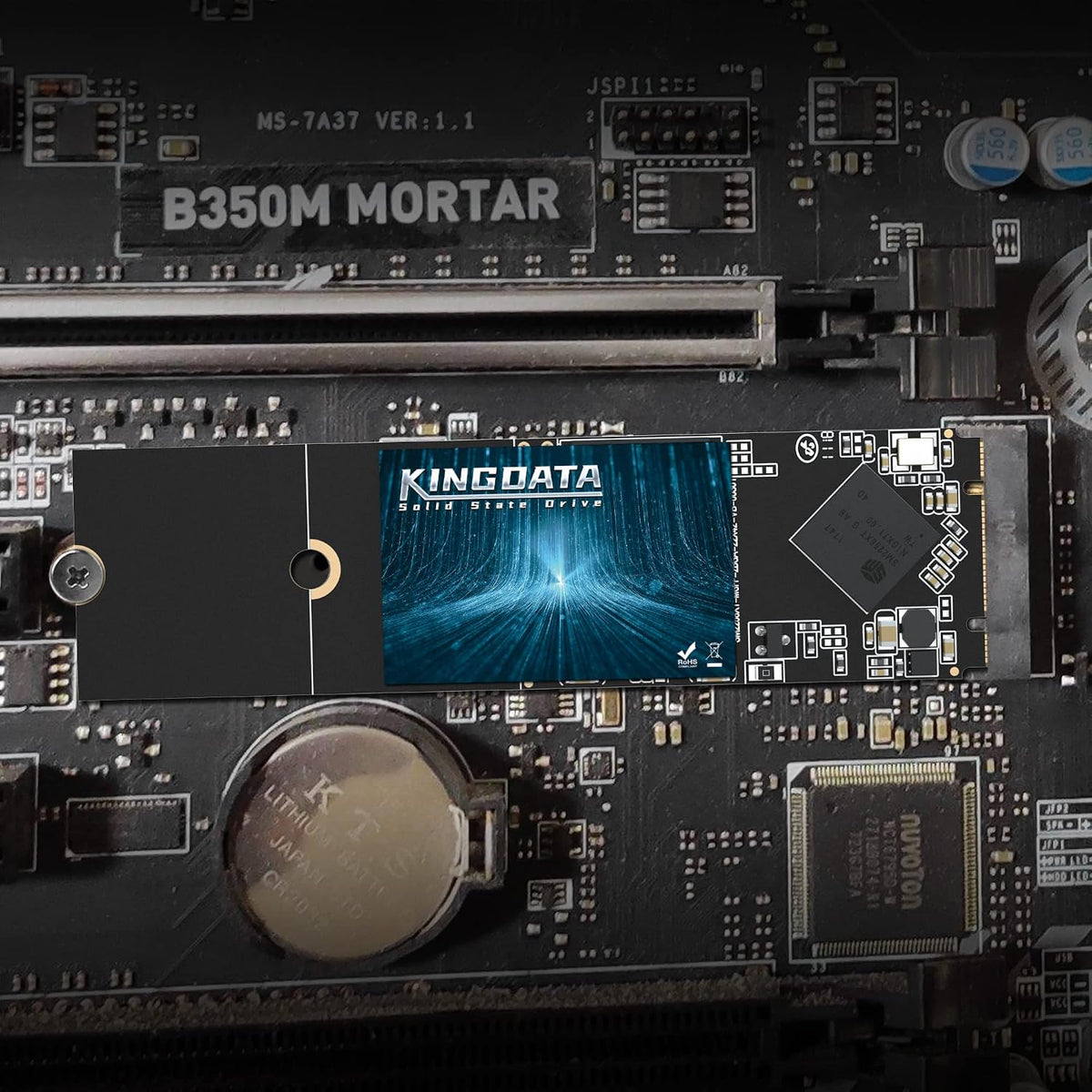 SSD M.2 2280 128GB KINGDATA Ngff SATA III 6Gb/s Högpresterande intern hårddisk för stationär bärbar dator (128GB, M.2 2280)