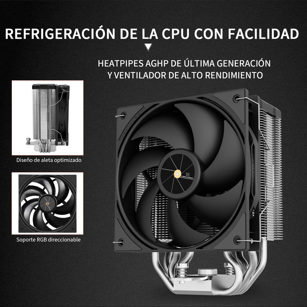 Thermalright Assassin X 120R svart digital CPU-kylare, topp digital skärm, kylfläns dator, stöd AM4/AM5, Intel LGA1851/1700/115X/1200