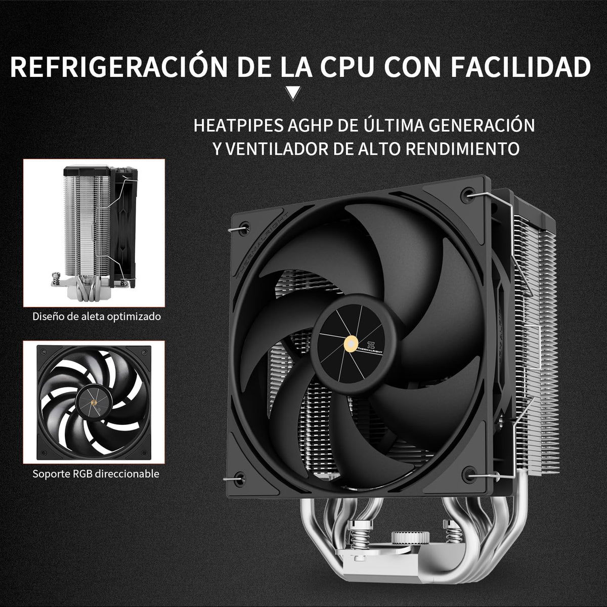 Thermalright Assassin X 120R svart digital CPU-kylare, topp digital skärm, kylfläns dator, stöd AM4/AM5, Intel LGA1851/1700/115X/1200