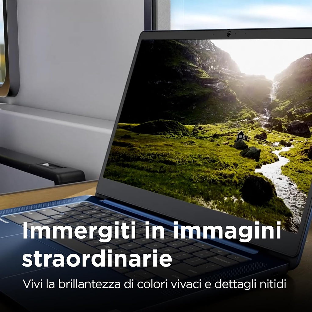 Lenovo IdeaPad Slim 3 Chromebook 14 tum FHD bärbar dator (1 920 x 1 080), MediaTek Kompanio 520, 8 GB RAM, 128 GB eMMC, ChromeOS, WiFi 6 – Abyss Blue, exklusiv Amazon