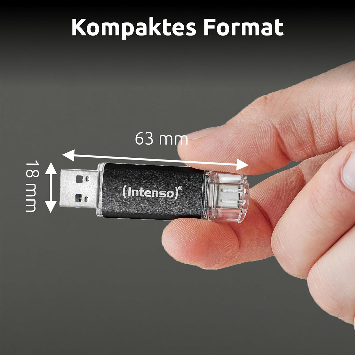 Intenso Twist Line Dual USB-minne 5 x 32 GB – Super Speed USB 3.2 Gen 1 x 1 med upp till 70 MB/s, USB-C och USB-A, antracit
