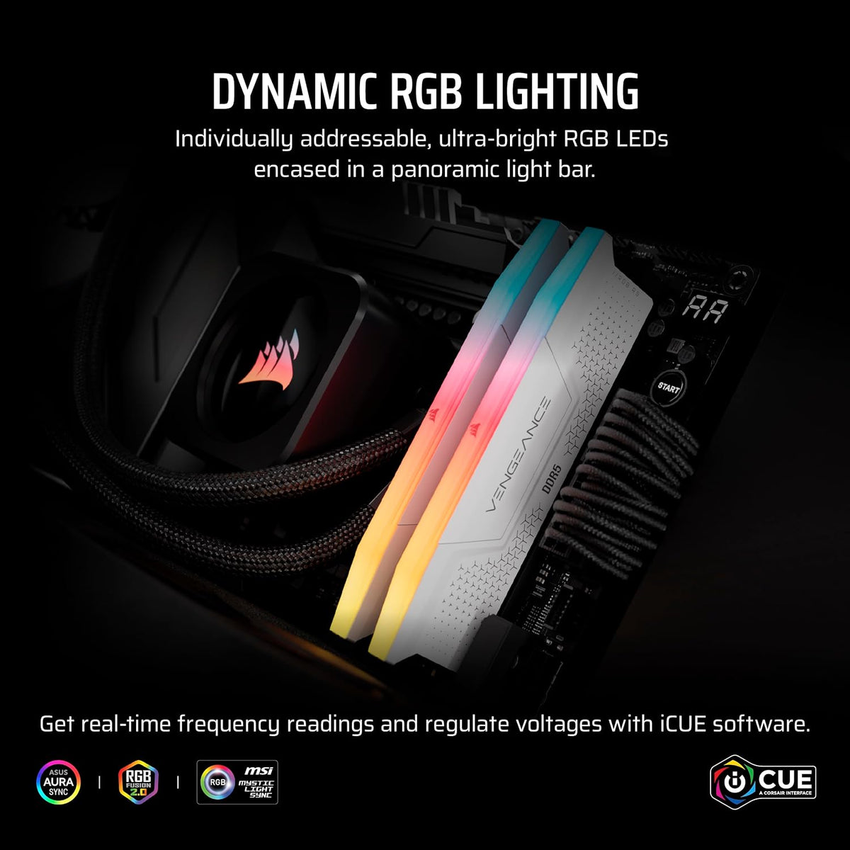 CORSAIR VENGEANCE RGB RS DDR5 64GB (2x32GB) Upp Till 6000MHz AMD INTEL RAM