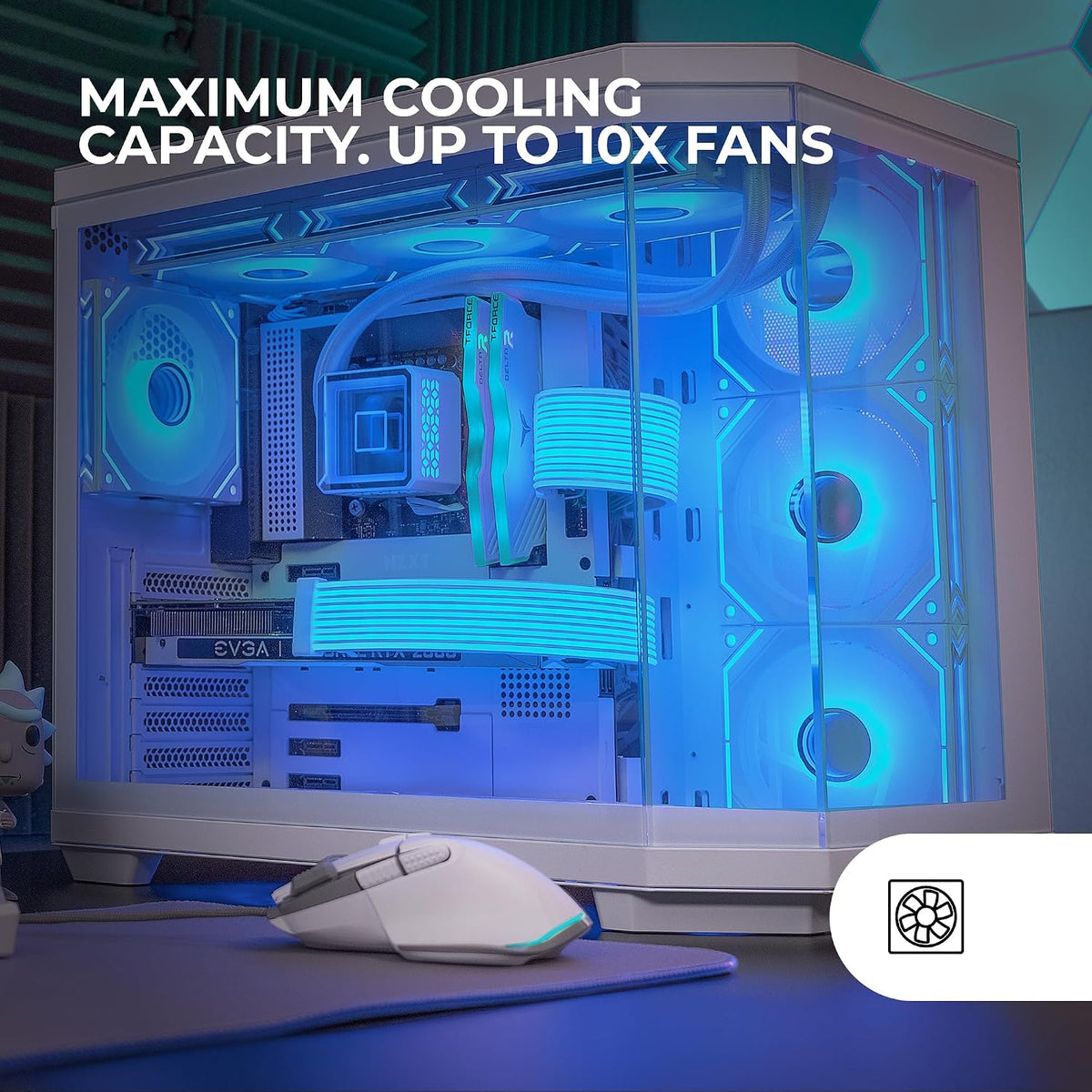 Mars Gaming MC-S1, ultrakompakt Micro-ATX PC-fodral, ARGB frontbelysning 12 lägen, FRGB-fläkt, spelfodral för helsidofönster, stöder vätskekylare upp till 120 mm, rosa