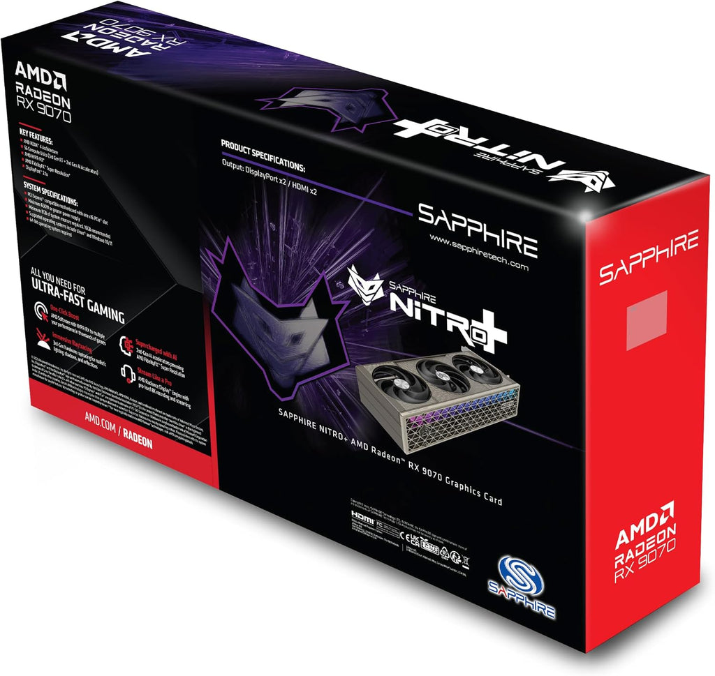 Sapphire NITRO+ AMD RADEON™ RX 9070 GAMING OC 16 GB DUAL HDMI/DUAL DP