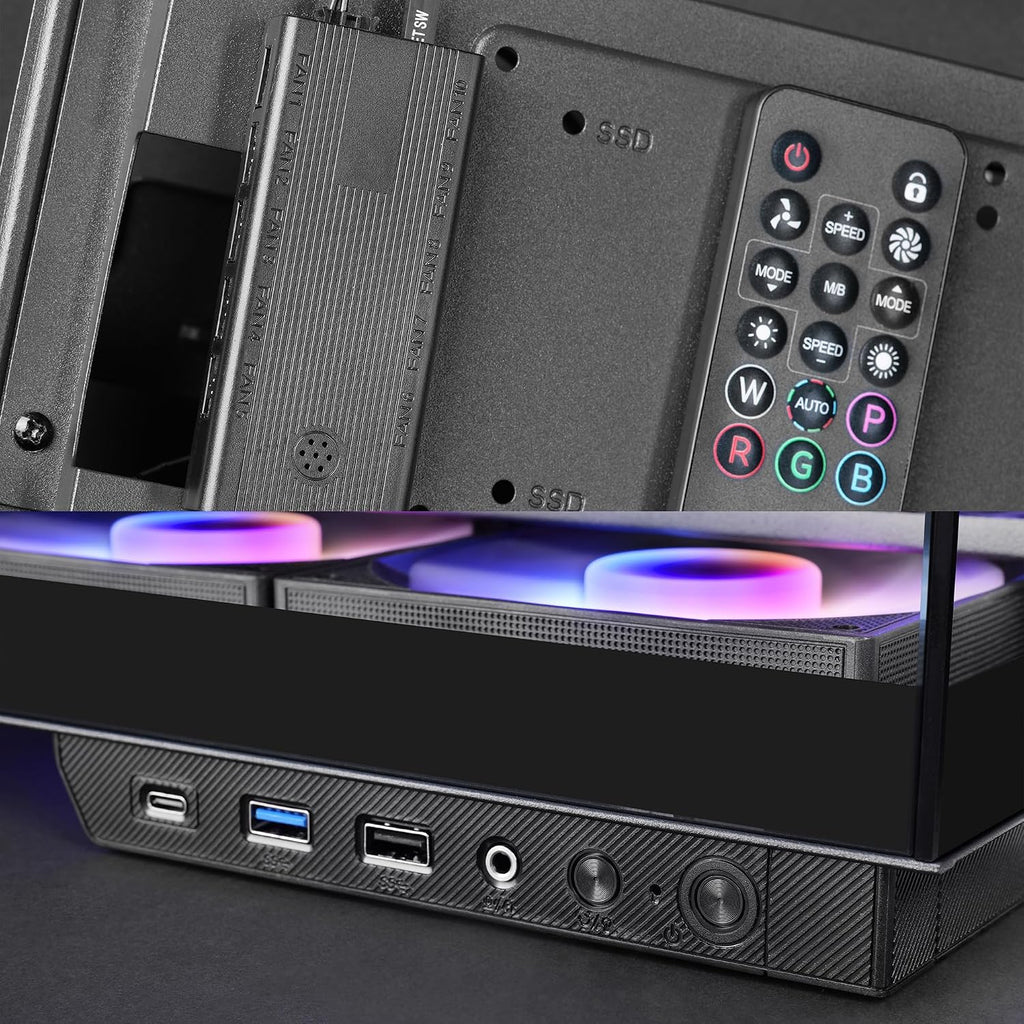 Mars Gaming MC-NOVA, Custom XXL E-ATX Gaming Tower, flyg- och rymdfartsaluminium, helt dubbelfönster härdat glas, Dual Chamber Construction, USB-C