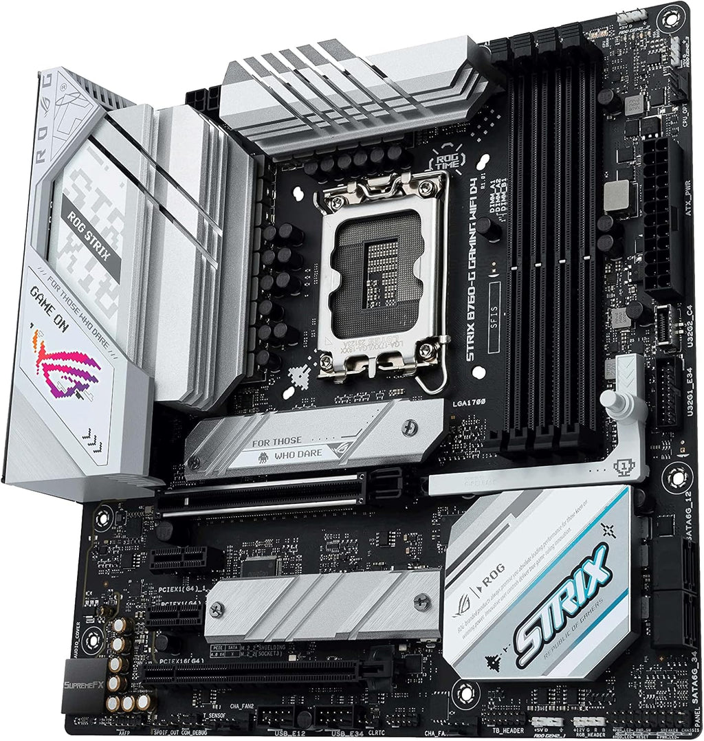 ASUS ROG Strix B760-I Gaming WiFi - Intel B760 LGA 1700 Mini ITX moderkort (DDR5, 8 + 1 DrMOS, PCIe 5.0, 2 x PCIe 4.0 M.2, wifi 6E, 2.5G Ethernet, USB 3.2 Gen 2 x 2 Type-C, Aura Sync RGB)