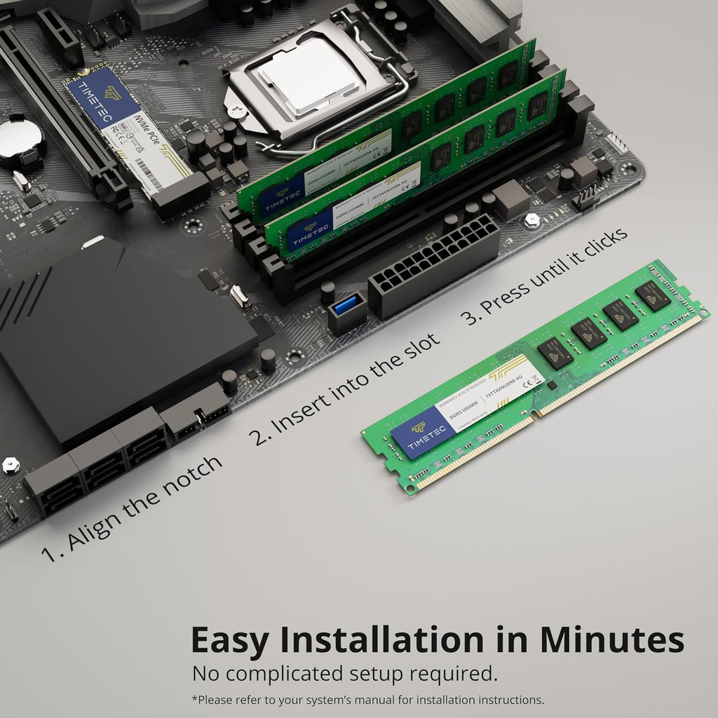 Timetec 32 GB kit (4 x 8 GB) DDR3 1 333 MHz PC3-10600 icke-ECC obuffrad 1,5 V CL9 2Rx8 Dual Rank 240 Pin UDIMM PC-stationär datorminne RAM-modul-uppgradering