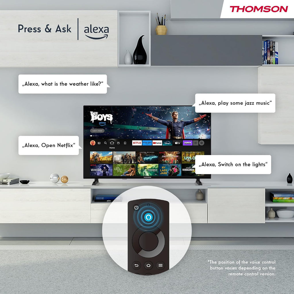 Thomson TV 50 tum (126 cm) 4K UHD Smart Fire TV, Alexa Röststyrning, Trippel tuner (DVB-T/T2/C/S/S2), Dolby Vision, Dolby Atmos, HDR10, HDMI 2.1, WiFi, Bluetooth - 50UF4S35