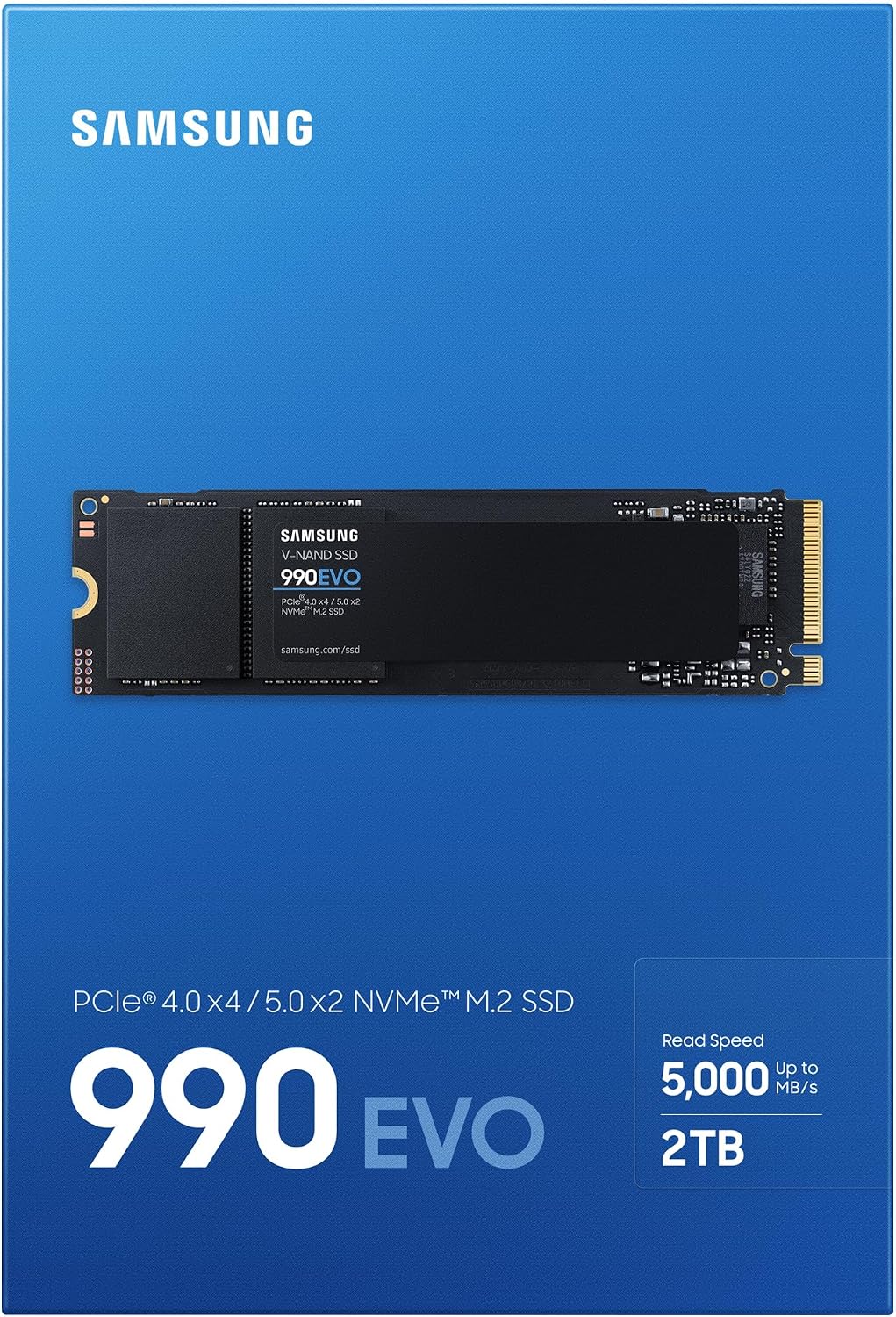 Samsung 990 PRO Heatsink NVMe M.2 SSD, 2 TB, MZ-V9P2T0CW