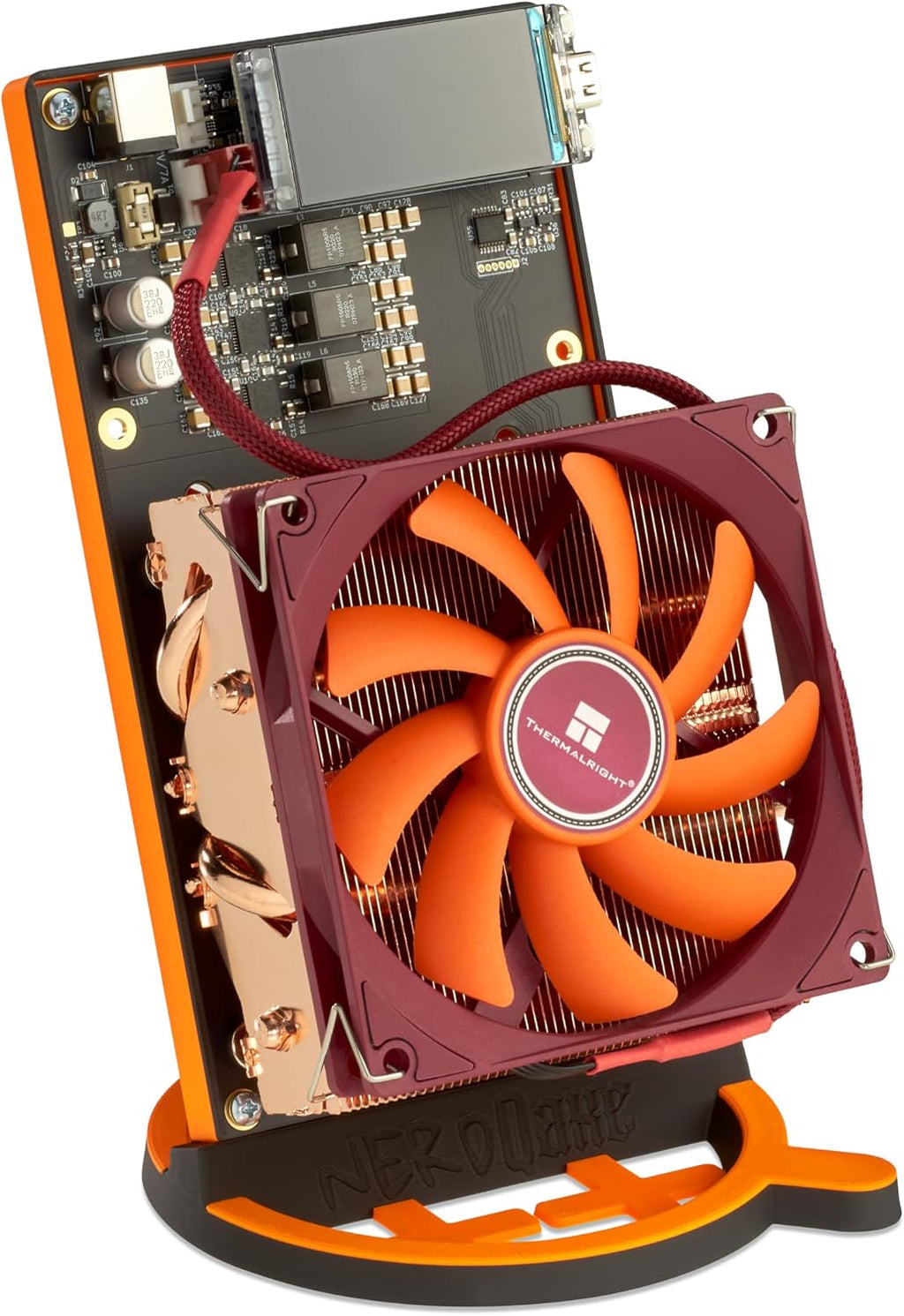 NerdQaxe++ | Tillverkad i Tyskland | 5 TH/s | Bitcoin Miner – Premium Plug and Play Home Miner | inkl. strömförsörjning och hållare