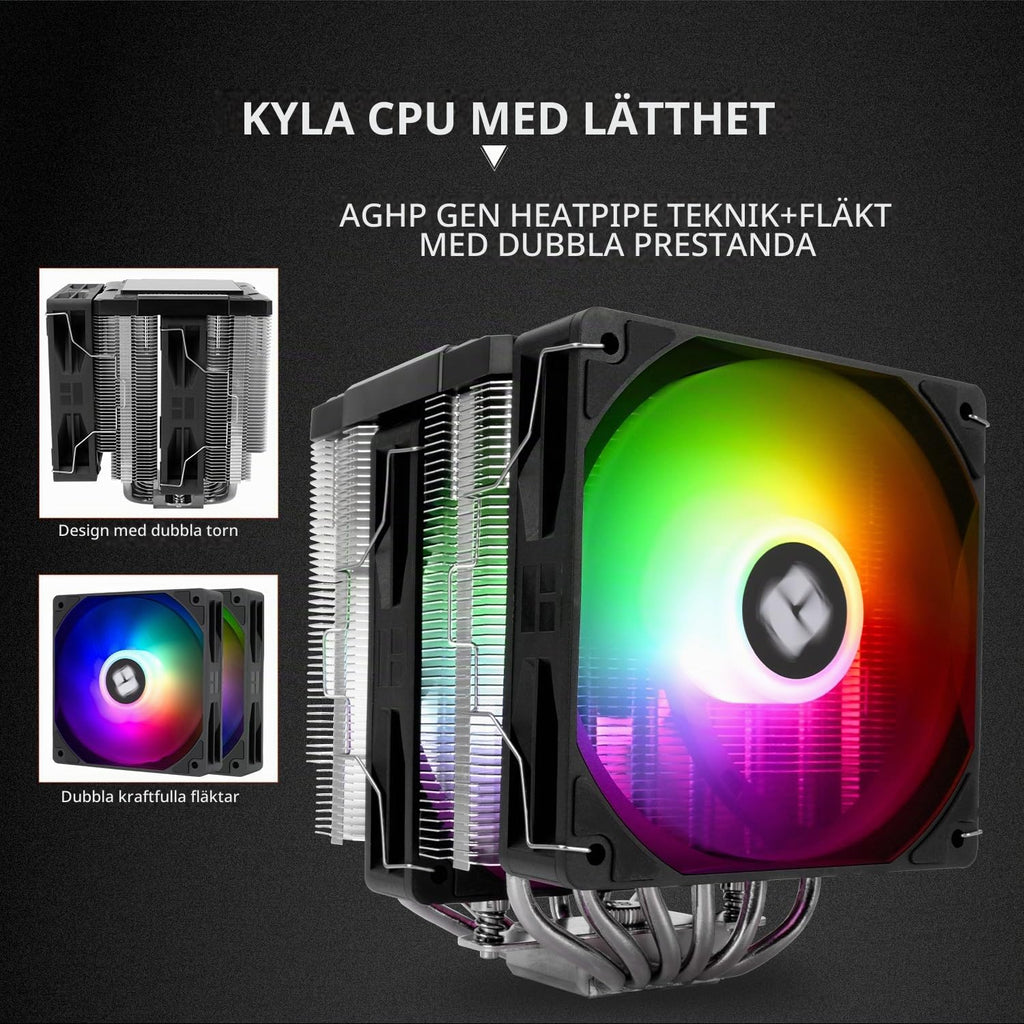 Thermalright Peerless Assassin 120 digital ARGB svart CPU-kylare, kylning med dubbla dörrar och dubbla fläktar, CPU-luftkylare, digital skärmskydd, för AM4/AM5, Intel LGA1851/1700/115X/1200