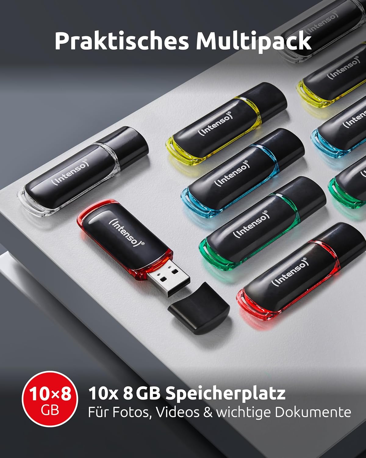 Intenso Business Line - Flash Drive 16 GB - USB 2.0, Black/Red