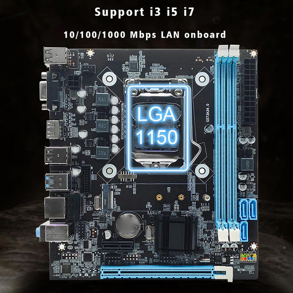 LGA 1150 Gaming Moderkort, 4 USB2.0, DDR3 1600MHz, M.2 NVMe NGFF, SATA3.0 6Gb per S, PCIe X16, RJ45 100Mbps LAN, HDMI, Micro ATX Moderkort för Core I3 I5 I7, för Core I3 V3 Xeon