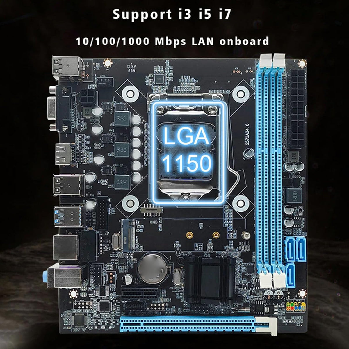 LGA 1150 Gaming Moderkort, 4 USB2.0, DDR3 1600MHz, M.2 NVMe NGFF, SATA3.0 6Gb per S, PCIe X16, RJ45 100Mbps LAN, HDMI, Micro ATX Moderkort för Core I3 I5 I7, för Core I3 V3 Xeon