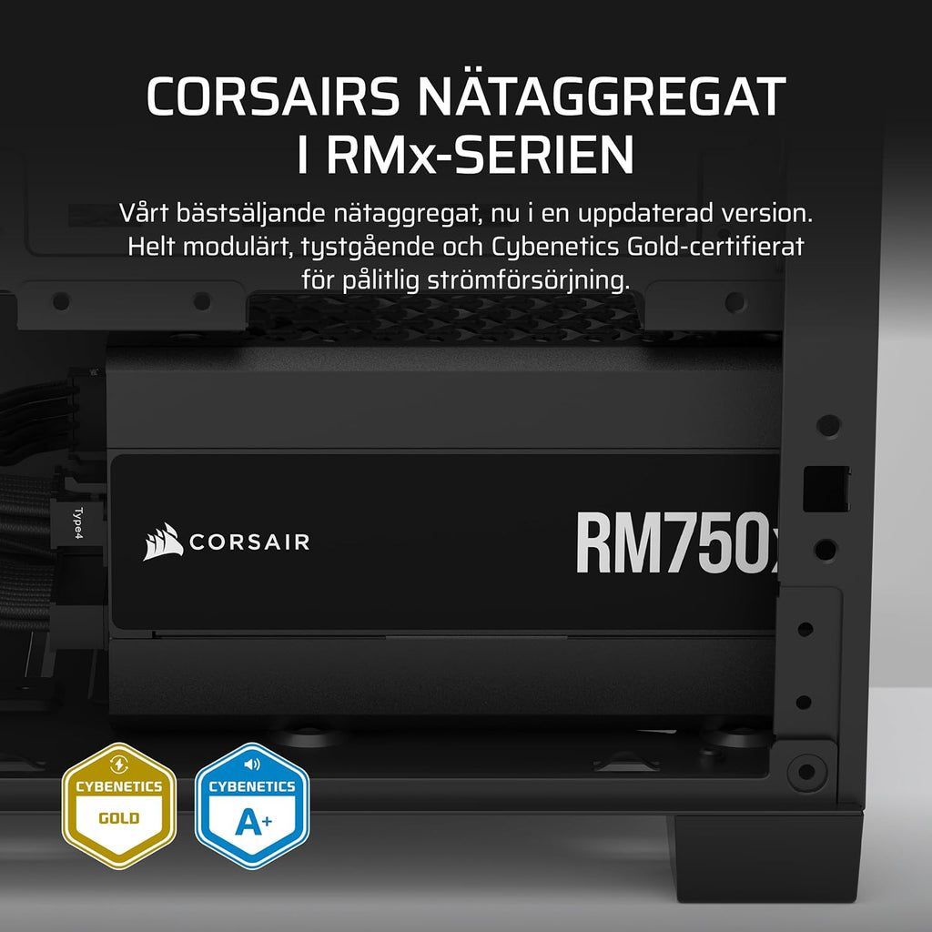 CORSAIR RM850x Helt Modulärt ATX-Strömaggregat Med Låg Ljudnivå – Svart