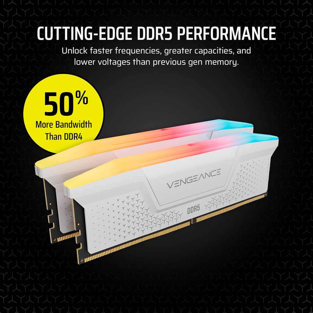 CORSAIR VENGEANCE RGB RS DDR5 64GB (2x32GB) Upp Till 6000MHz AMD INTEL RAM