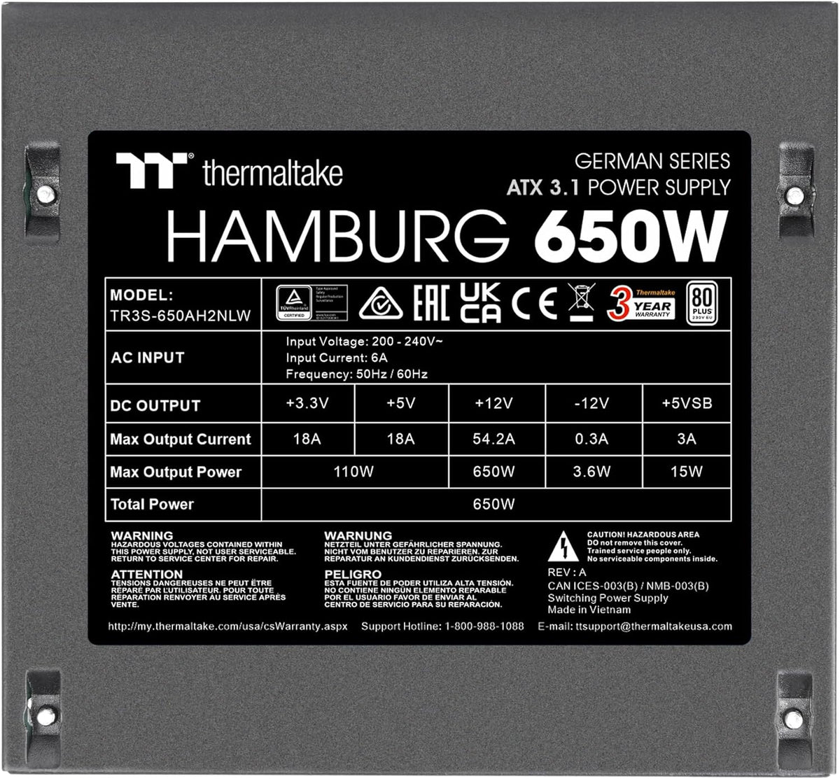 Thermaltake GERMAN SERIES BERLIN PC nätaggregat 750 W ATX