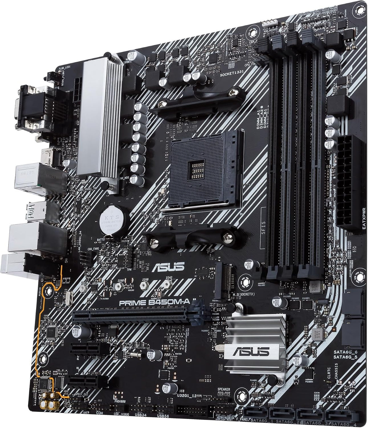 Asus TUF Gaming B450-Plus II moderkortsbas AM4 (ATX, AMD Ryzen, DDR4-minne, M.2, USB 3.1 Gen1+ Gen2, Aura Sync, Ai brusreducerande mikrofon)