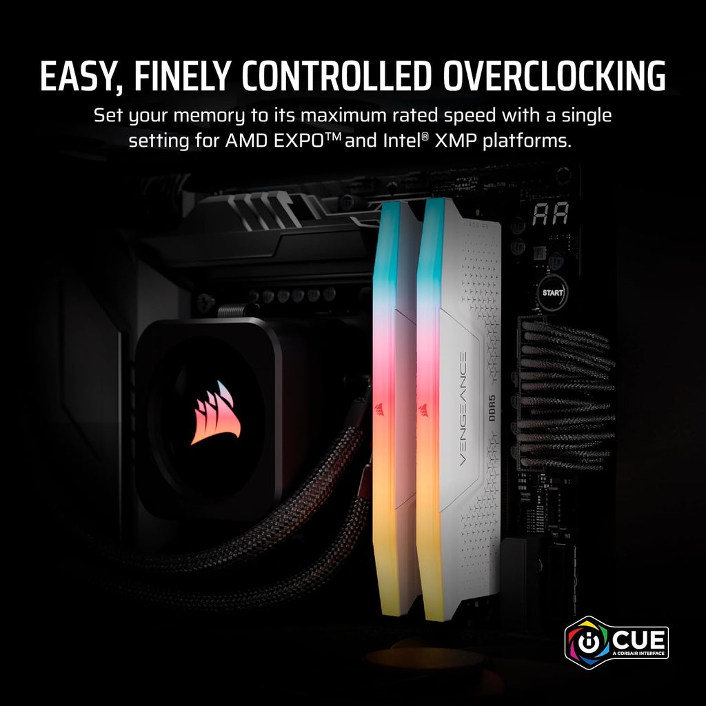 CORSAIR VENGEANCE RGB RS DDR5 64GB (2x32GB) Upp Till 6000MHz AMD INTEL RAM