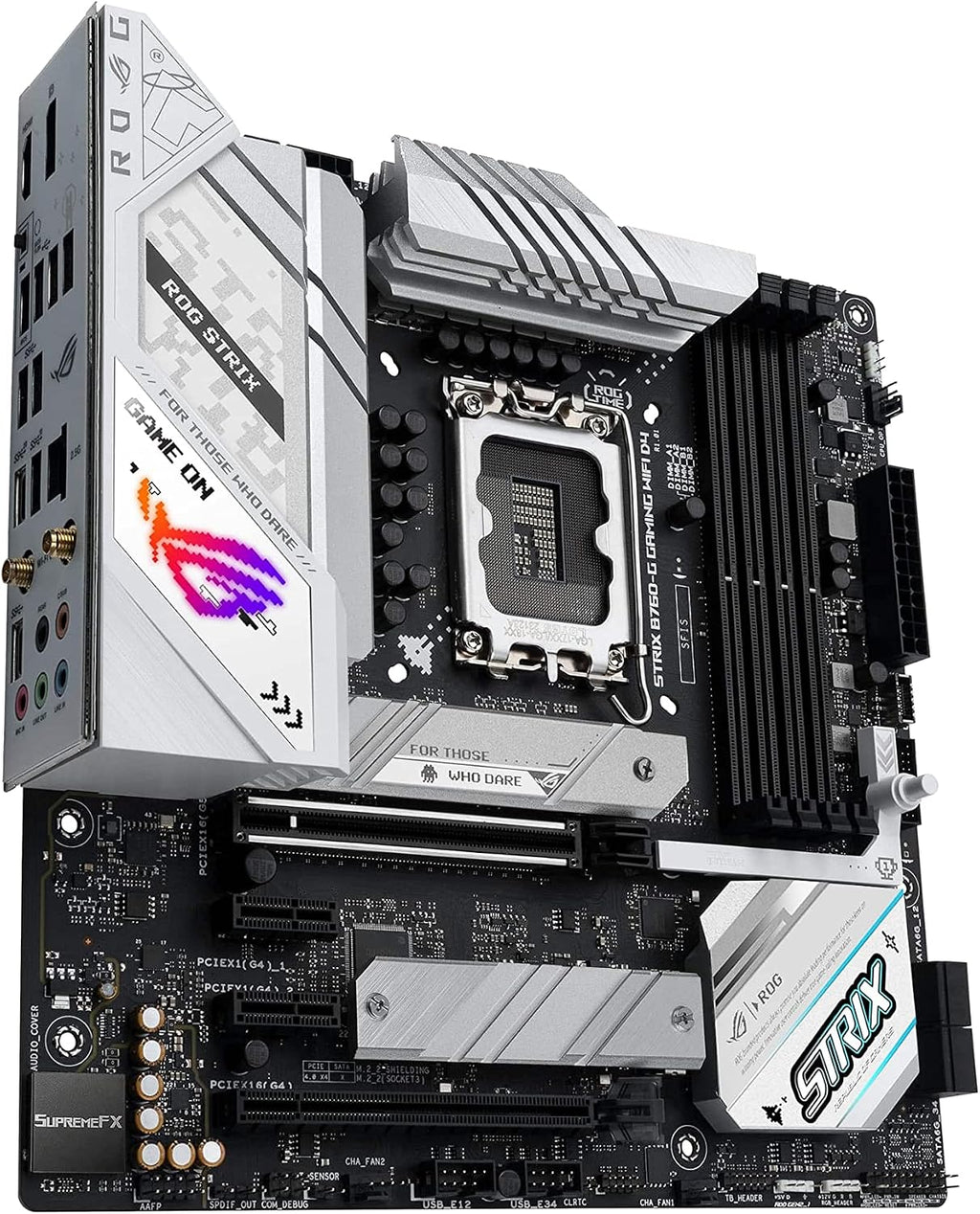 ASUS ROG Strix B760-I Gaming WiFi - Intel B760 LGA 1700 Mini ITX moderkort (DDR5, 8 + 1 DrMOS, PCIe 5.0, 2 x PCIe 4.0 M.2, wifi 6E, 2.5G Ethernet, USB 3.2 Gen 2 x 2 Type-C, Aura Sync RGB)