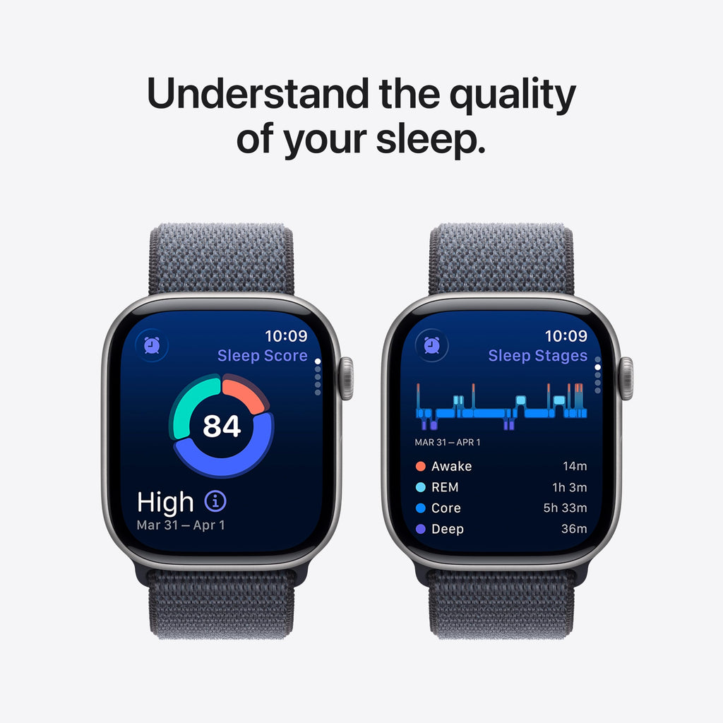 Apple Watch Series 11 [GPS 46mm] Smartwatch with Silver Aluminum Case with Purple Fog Sport Band - M/L. Sleep Score, Fitness Tracker, Health Monitoring, Always-On Display, Water Resistant