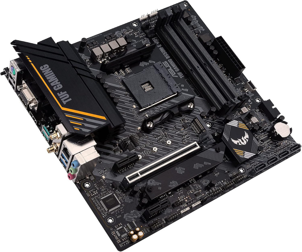 Asus TUF Gaming B450-Plus II moderkortsbas AM4 (ATX, AMD Ryzen, DDR4-minne, M.2, USB 3.1 Gen1+ Gen2, Aura Sync, Ai brusreducerande mikrofon)