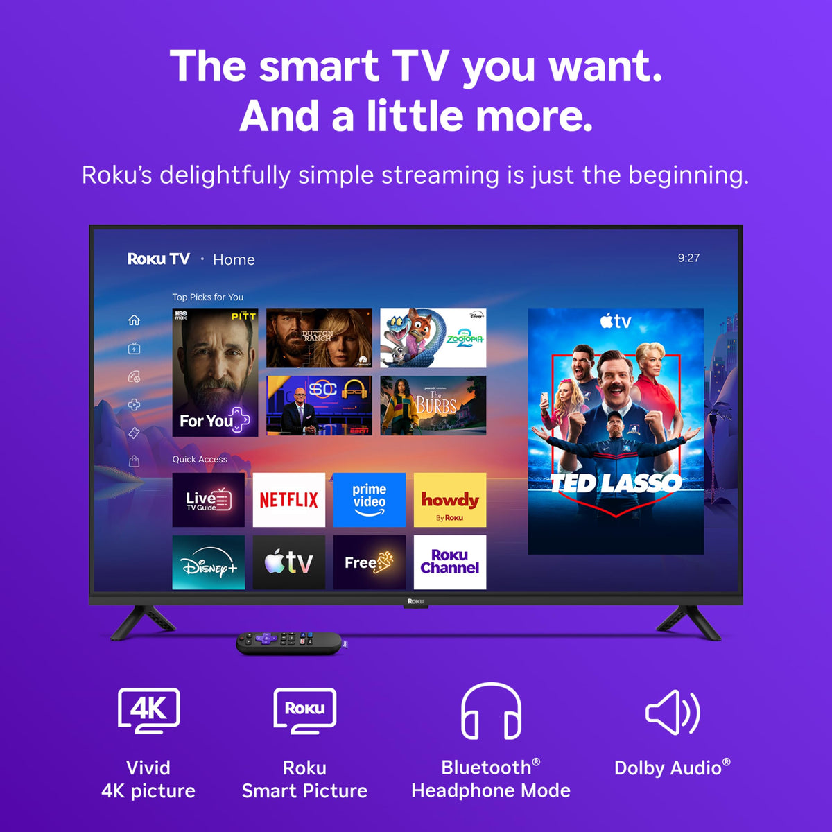 Roku 50-Inch Select Series Smart TV 2026-4K QLED TV - Roku TV