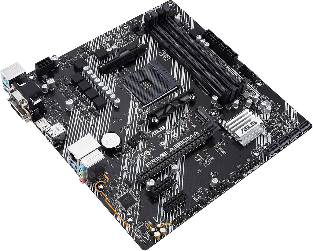 ASUS PRIME B550M-A WiFi II MicroATX moderkort, AMD B550, Socket AM4, DDR4, PCI 4.0, Realtek 1GB LAN, WiFi 6 (802.11ax), 2xM.2, 4xSATA 6GB/s, 2xUSB 3.2 Gen 2, Stöd för Aura Sync RGB, Svart