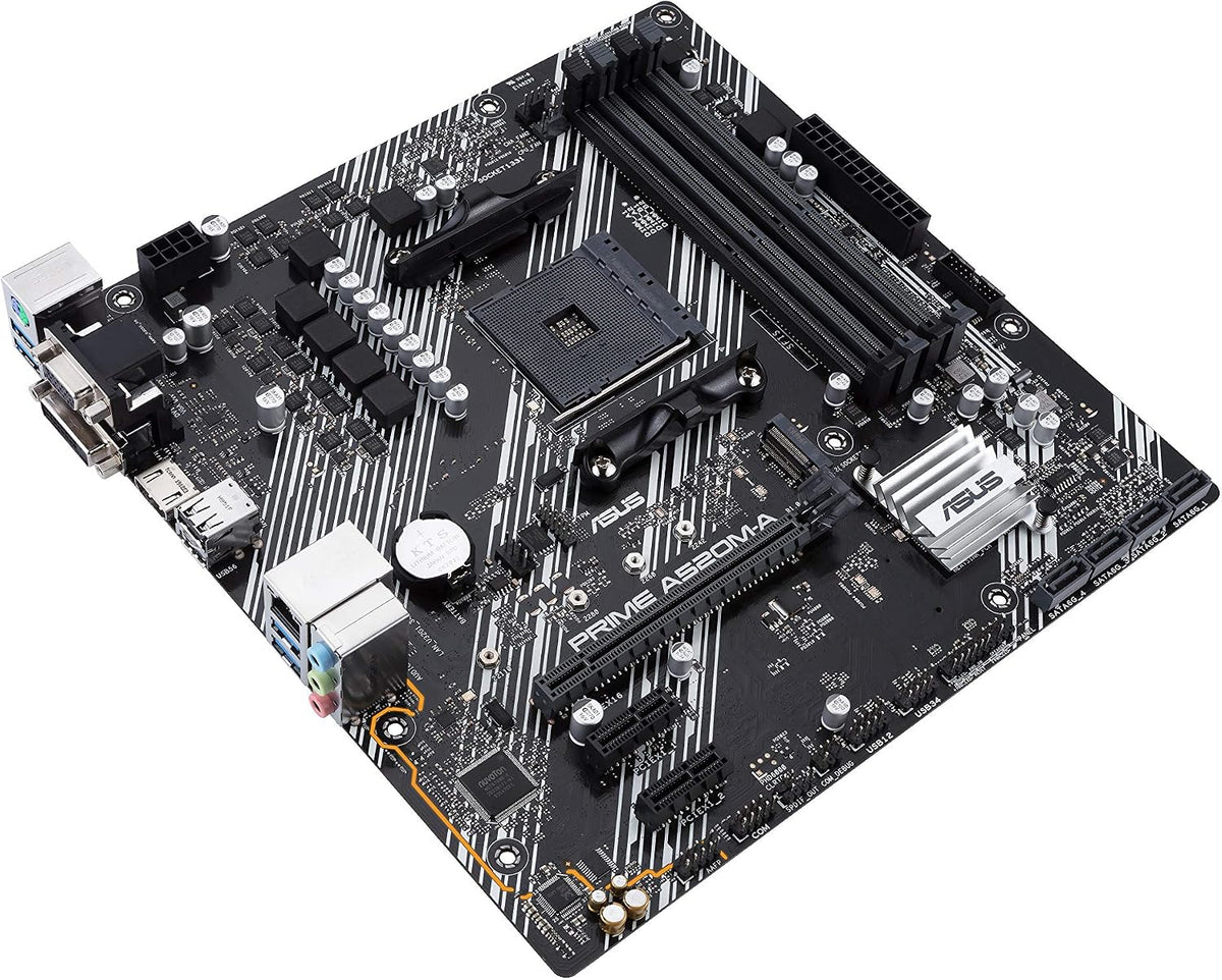ASUS PRIME B550M-A WiFi II MicroATX moderkort, AMD B550, Socket AM4, DDR4, PCI 4.0, Realtek 1GB LAN, WiFi 6 (802.11ax), 2xM.2, 4xSATA 6GB/s, 2xUSB 3.2 Gen 2, Stöd för Aura Sync RGB, Svart