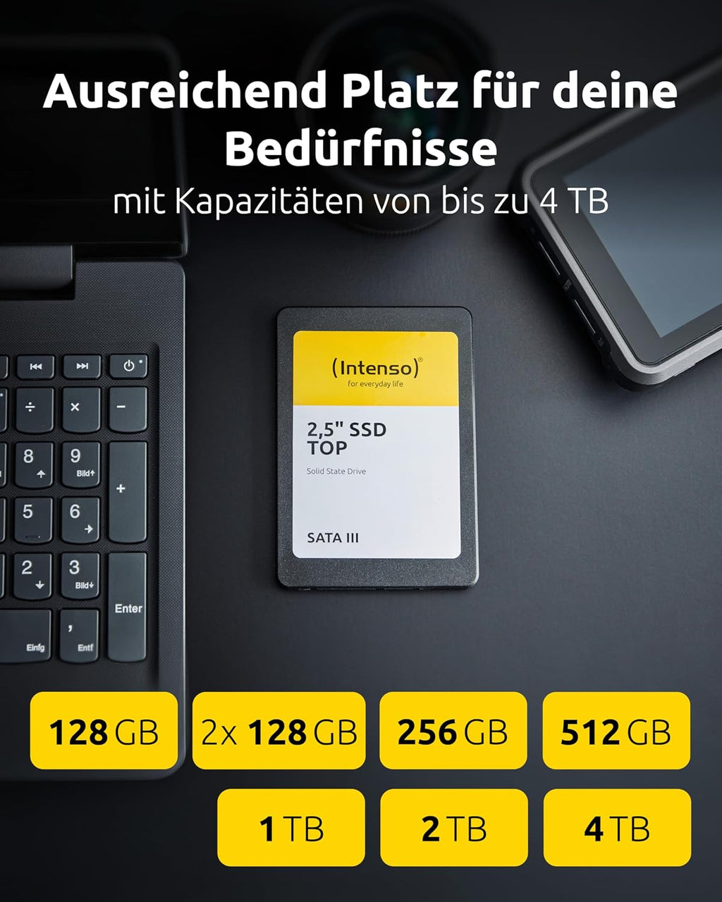 Intenso 2 x 128 GB intern 2,5 tum SSD SATA III Top – laptop och PC-hårddisk