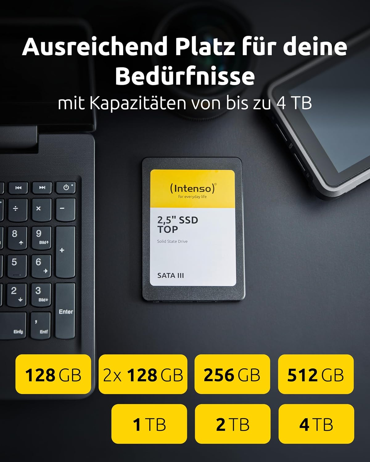 Intenso 2 x 128 GB intern 2,5 tum SSD SATA III Top – laptop och PC-hårddisk