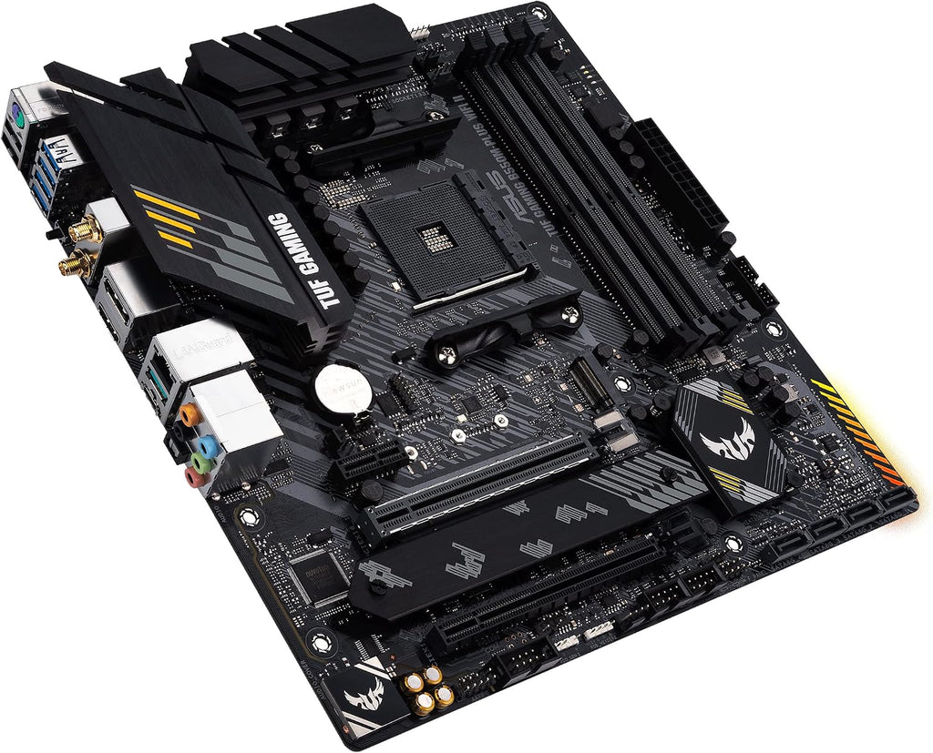 Asus TUF Gaming B450-Plus II moderkortsbas AM4 (ATX, AMD Ryzen, DDR4-minne, M.2, USB 3.1 Gen1+ Gen2, Aura Sync, Ai brusreducerande mikrofon)