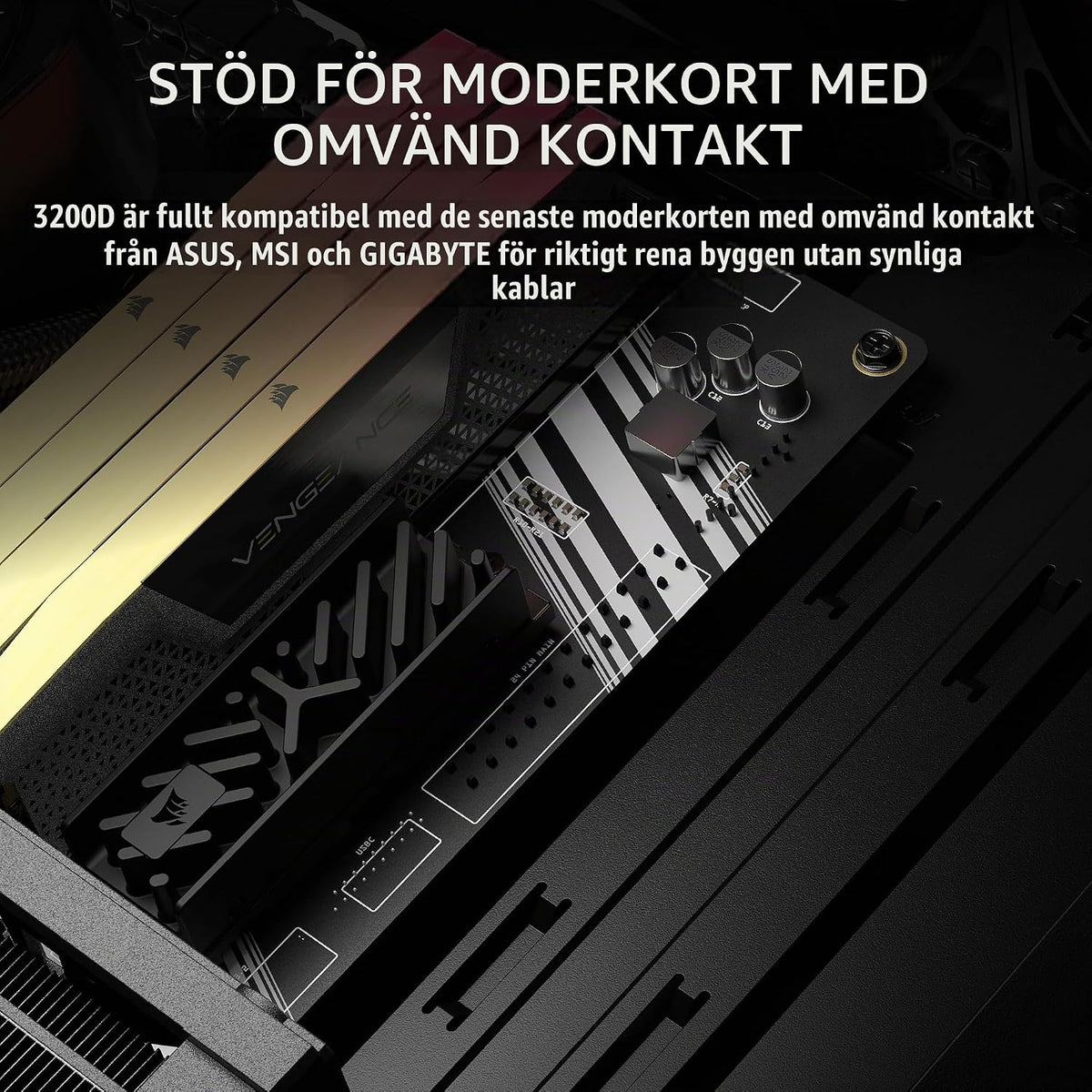 CORSAIR 3200D RS Mid Tower PC-Chassi – 3x RS120 PWM Fläktar Ingår – Svart