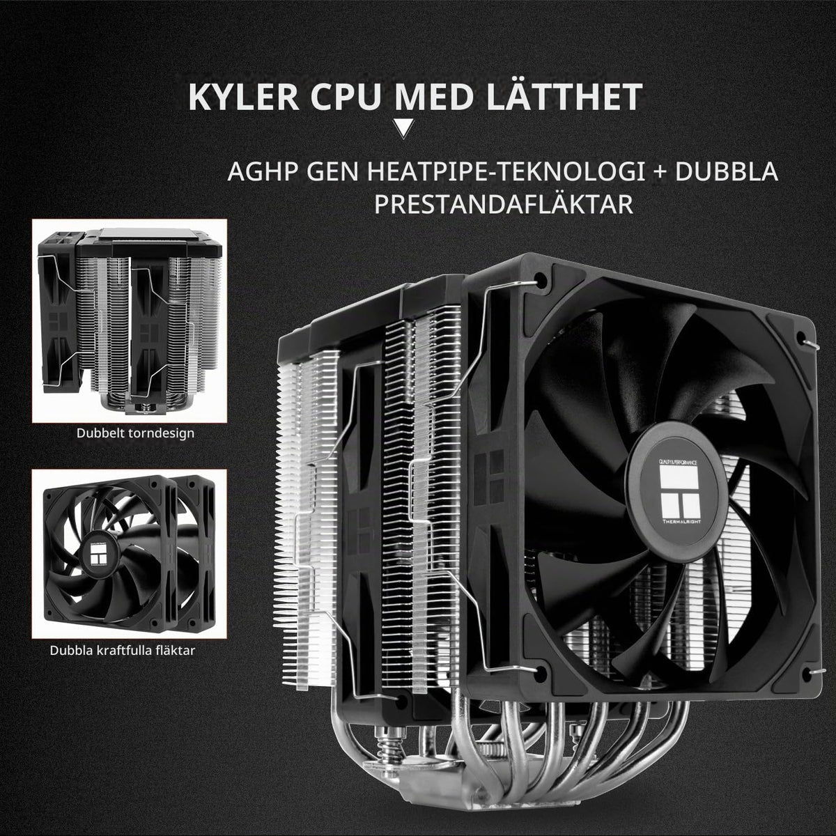 Thermalright Peerless Assassin 120 digital ARGB svart CPU-kylare, kylning med dubbla dörrar och dubbla fläktar, CPU-luftkylare, digital skärmskydd, för AM4/AM5, Intel LGA1851/1700/115X/1200