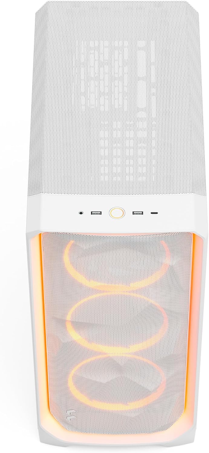 Fractal Design Meshify 3 XL Vit Tempered Glass Klar Toning - Gamingdatorchassi – Meshfront – Tre Momentum 14-fläktar ingår – GPU-stöd upp till 512 mm längd – E-ATX/ATX/mATX-stöd