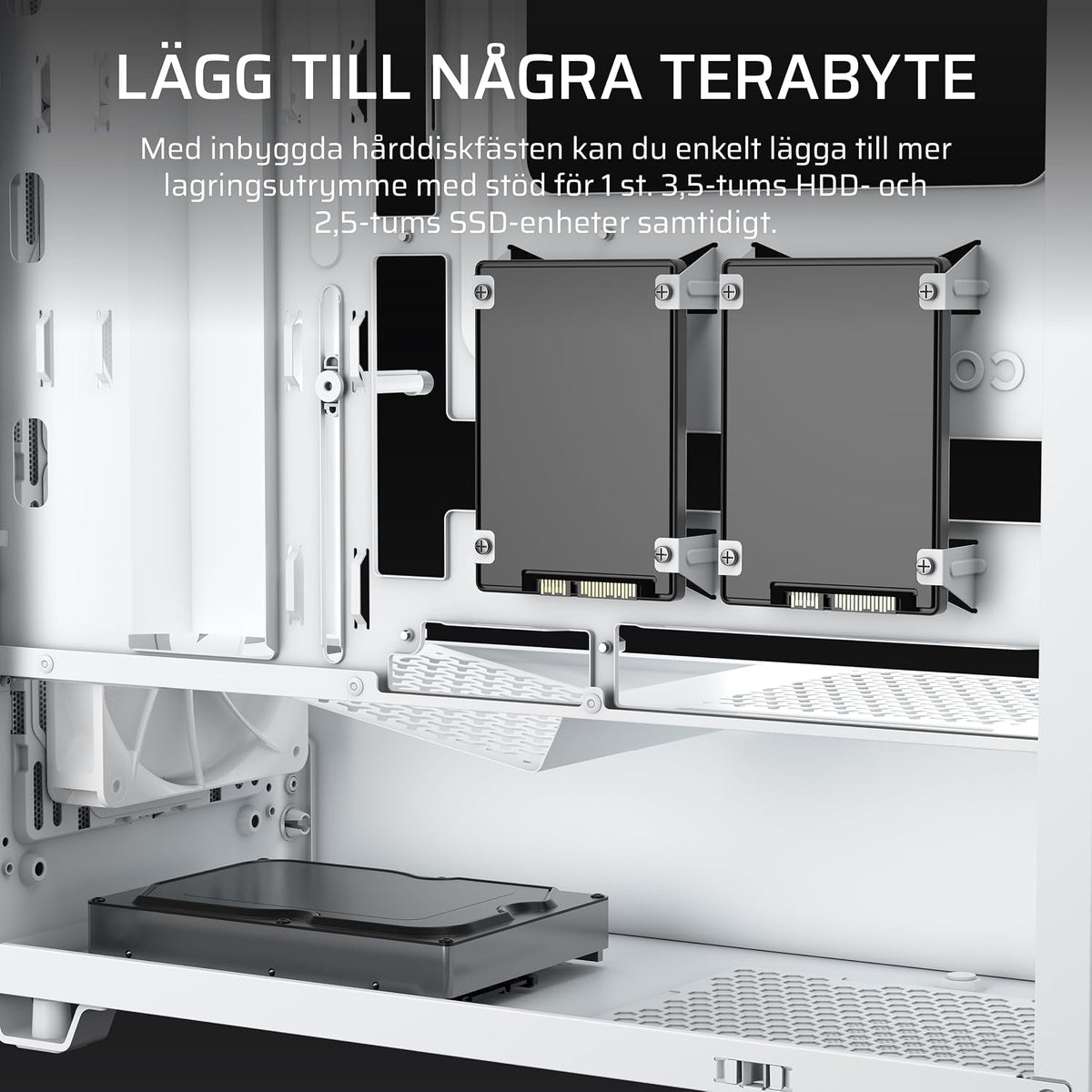 CORSAIR 3200D RS Mid Tower PC-Chassi – 3x RS120 PWM Fläktar Ingår – Svart