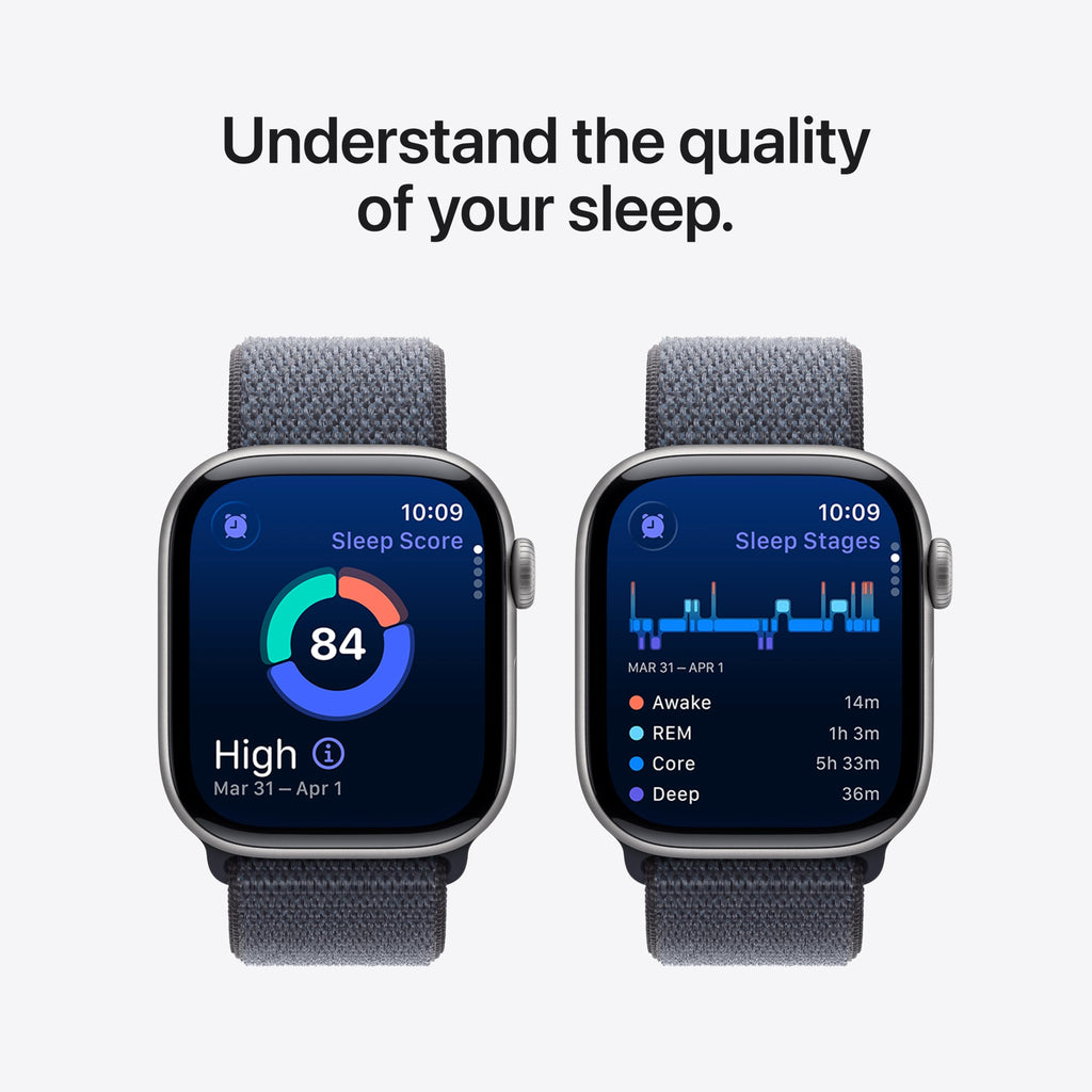 Apple Watch Series 11 [GPS 46mm] Smartwatch with Silver Aluminum Case with Purple Fog Sport Band - M/L. Sleep Score, Fitness Tracker, Health Monitoring, Always-On Display, Water Resistant