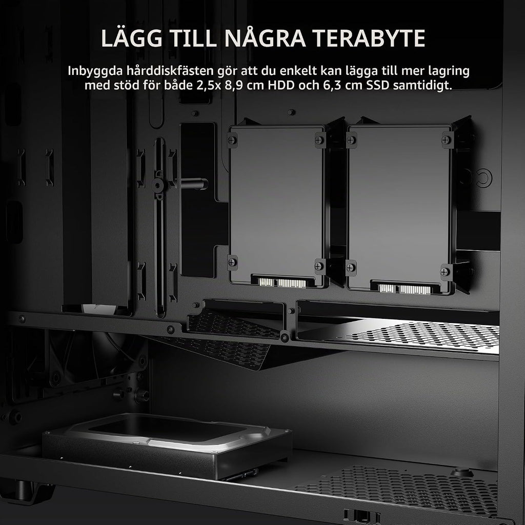 CORSAIR 3200D RS Mid Tower PC-Chassi – 3x RS120 PWM Fläktar Ingår – Svart